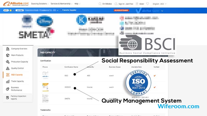 ISO+BSCI in supplier profile