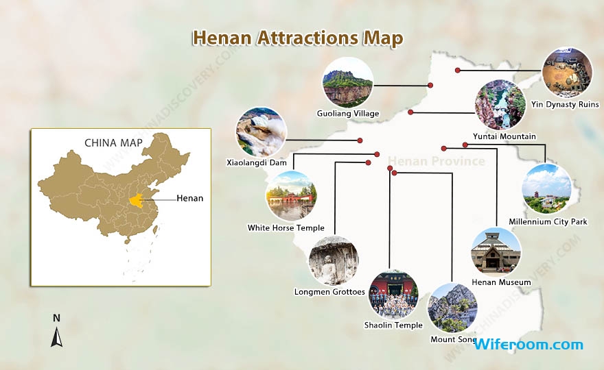 Henan Tourist Attractions Map