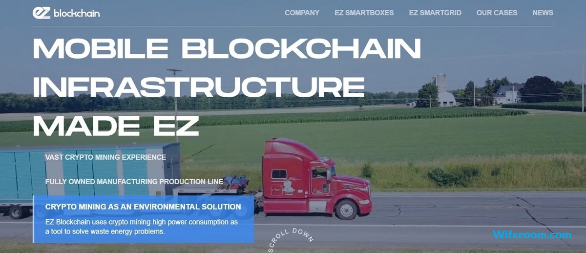 ez blockchain company marketing homepage